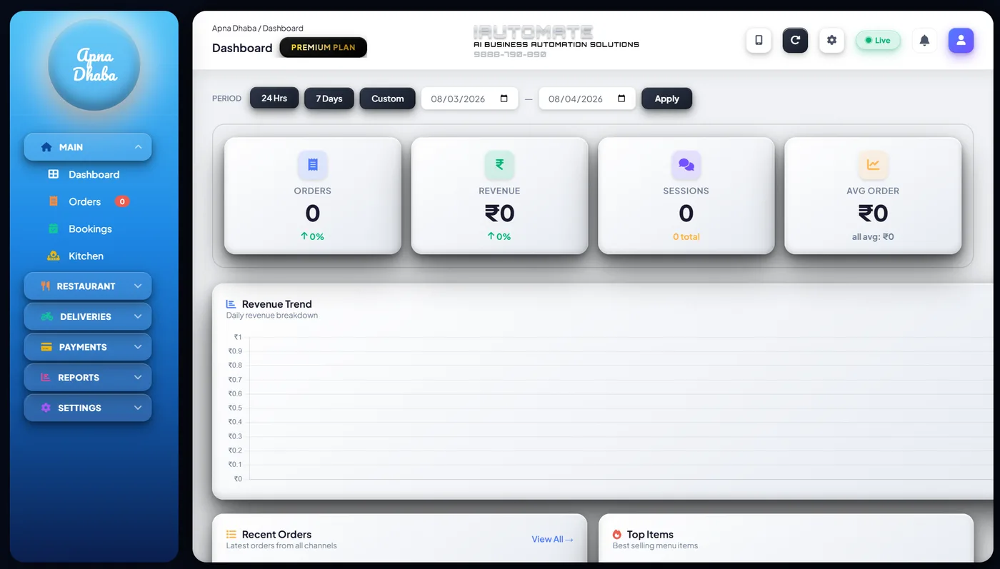 Restaurant Management — Automation system