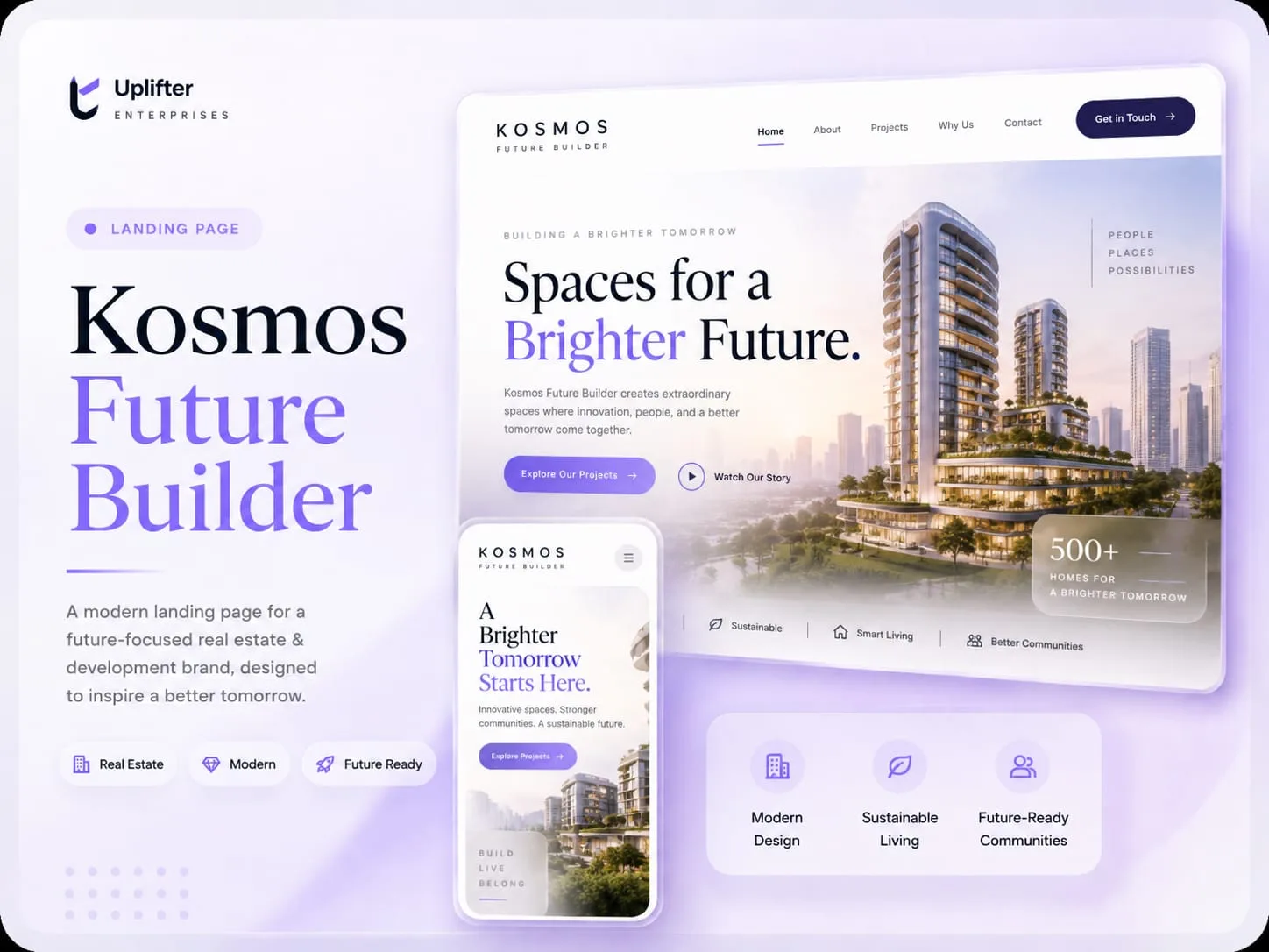 Kosmos Future Builder — Property buyer landing page