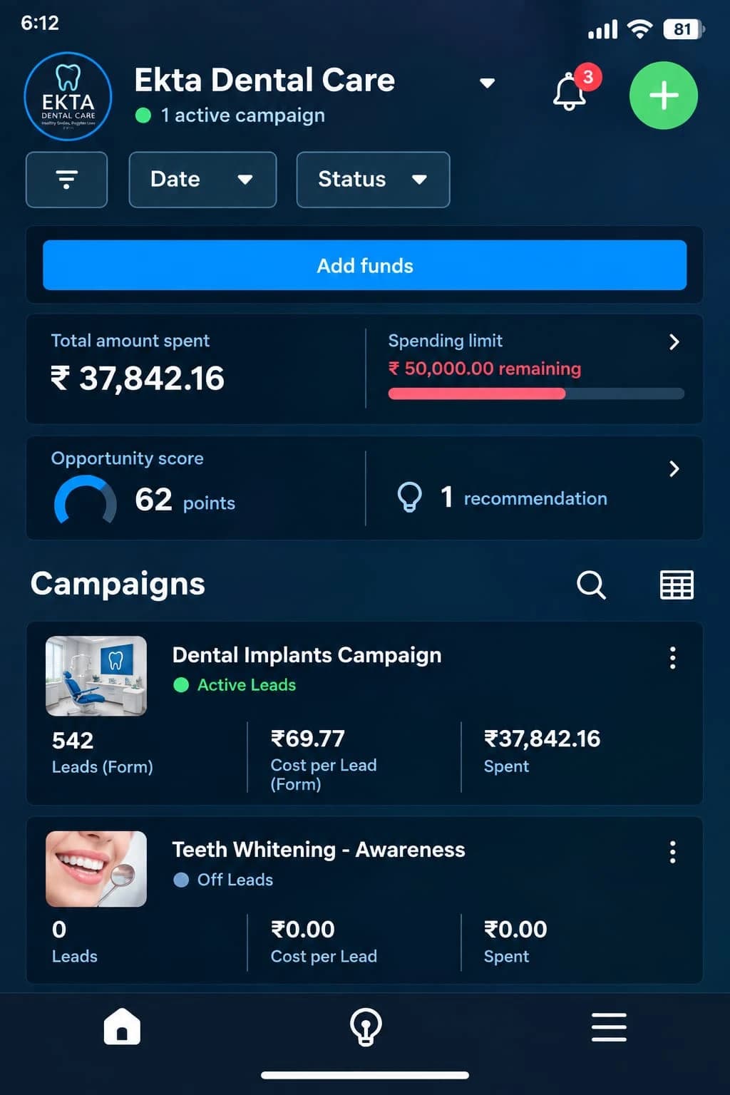 Ekta Dental Care — Dental implants campaign
